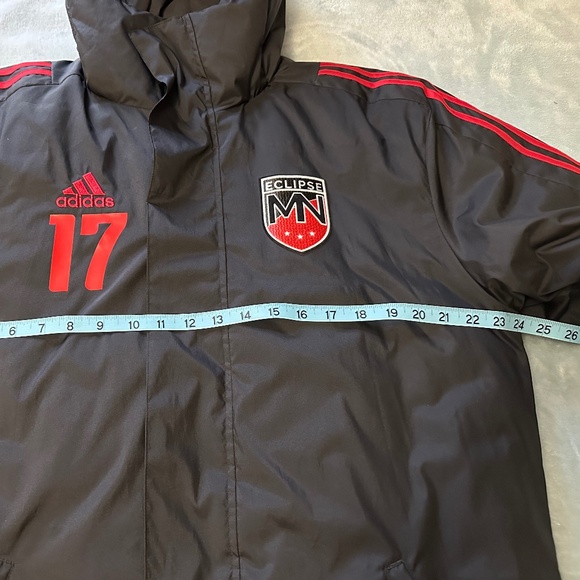 Adidas Long Athletic Team Stadium Soccer Winter Coat Jacket Black Unisex Small - Picture 10 of 15